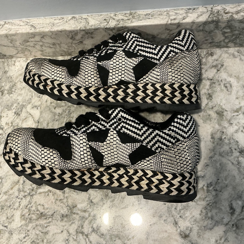 STELLA McCARTNEY White & Black Chunky Sneakers Size 35 - Picture 7 of 16